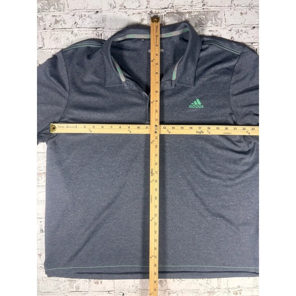Adidas Golf Polo Shirt Mens 2XL Gray Green Heathered‎ Short Sleeve Performance